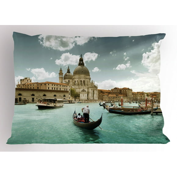 Ambesonne Venice Soft Flannel Fleece Throw Blanket Grand Canal and Italian Architecture City in Italy Photo Image Print Pale Coffee White 70 x 90 Cozy Plush for Indoor and Outdoor Use 